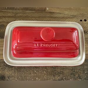 Le Creuset  Red Butter Dish
